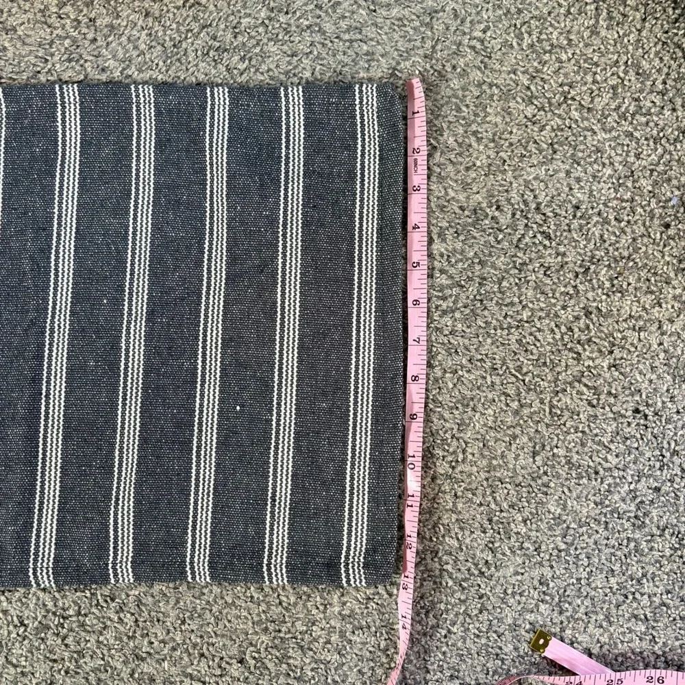 Cotton Striped‎ Table Placemats Gray White Soft Accent Decor Neutral Modern X4